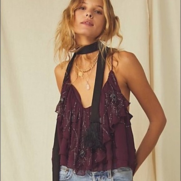 Free People Elsa Embellished Tank Top Size Medium - Picture 2 of 11